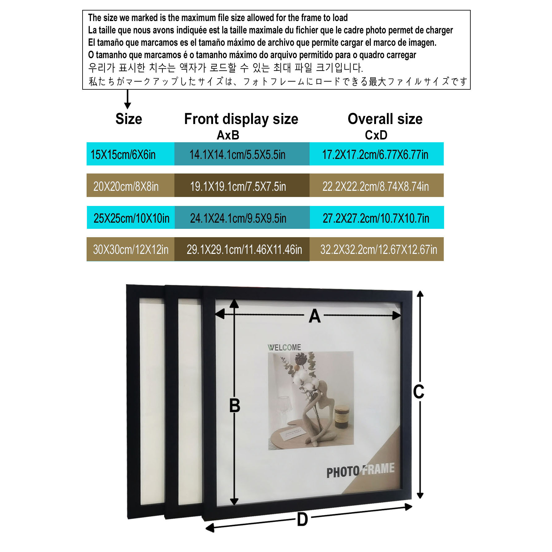 3 Adet Ahşap Kare Fotoğraf Çer - Engraved Wood Frame incelemesi ve fiyatı