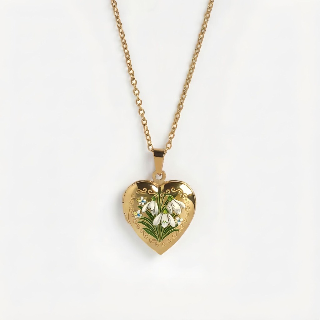 Kalp Kolye Kadınlar İçin Zarif - Birth Flower Necklace incelemesi ve fiyatı